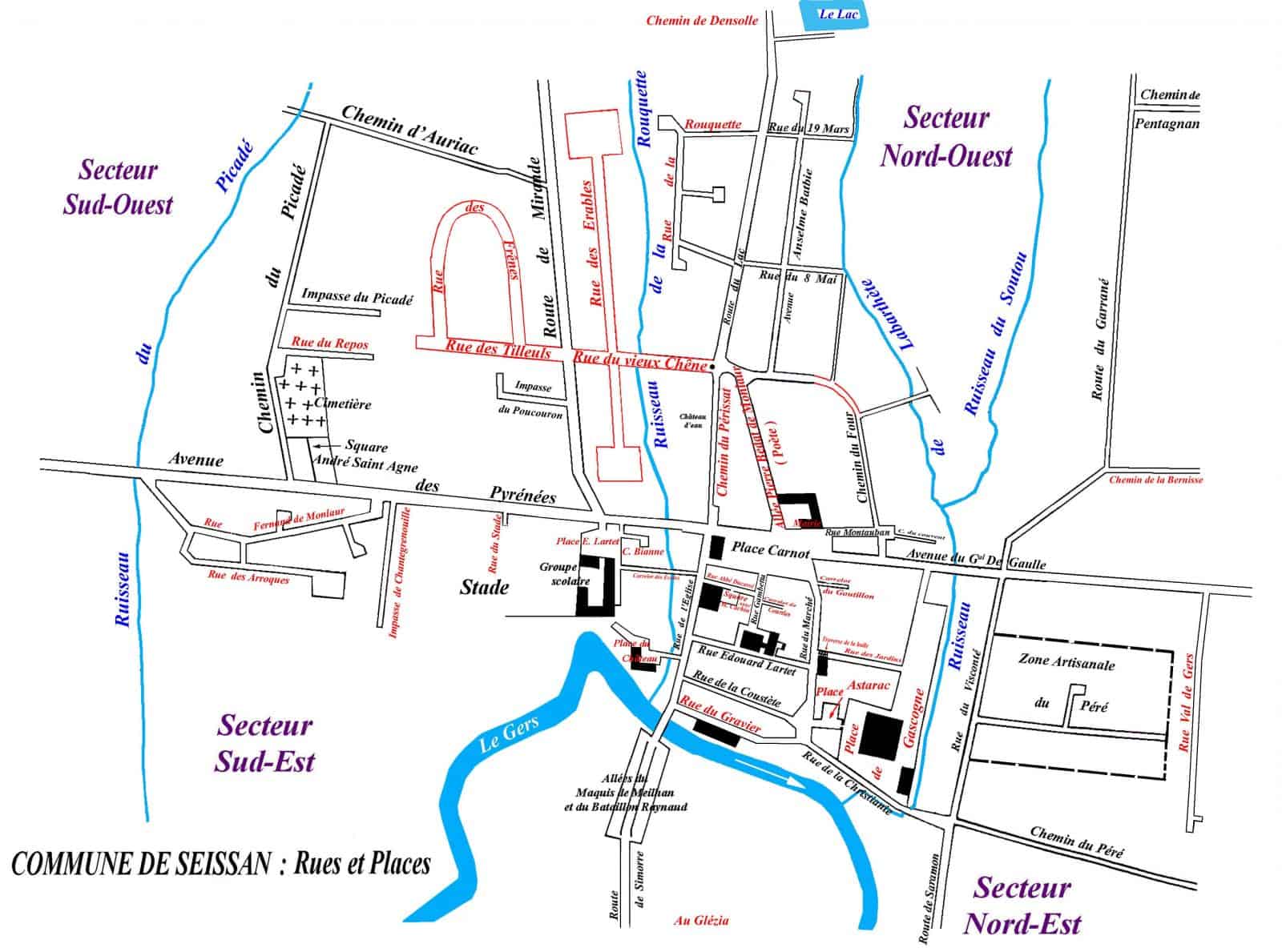 Plan seissan rues